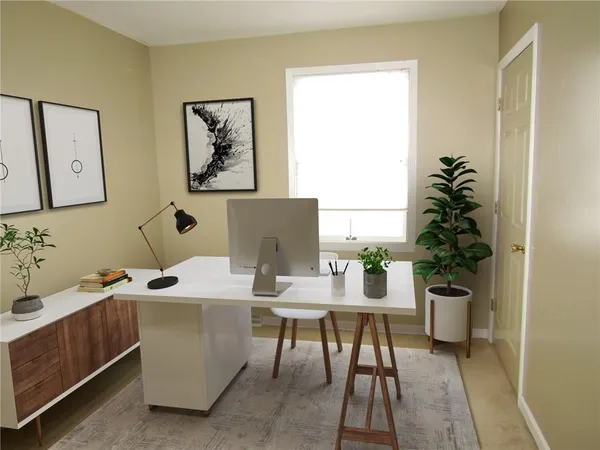 an empty room with a window