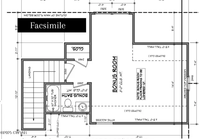 view of a black and white wall