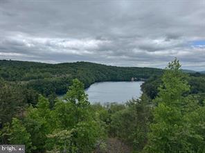 an aerial view of a house with a garden and yard