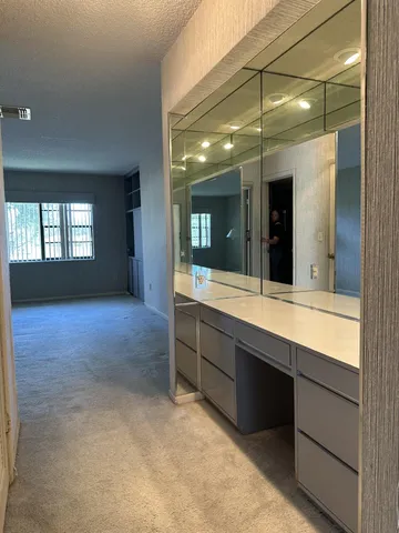 a view of a large white building