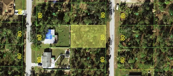 an aerial view of a residential houses