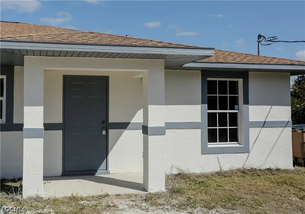 a front view of a house