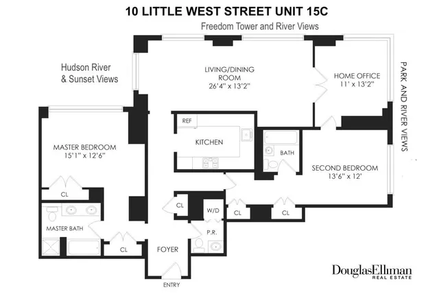 $2,175,000 | 10 West Street, Unit 15C | Battery Park City