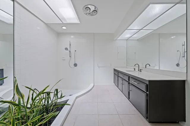 a view of a room with rack on the wall