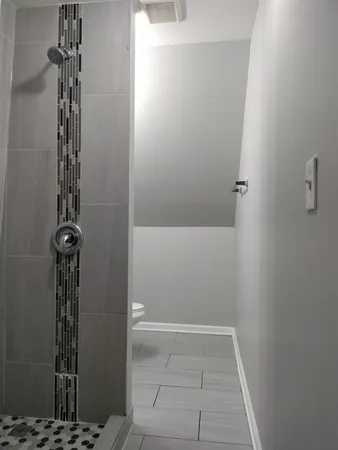 a bathroom with a shower