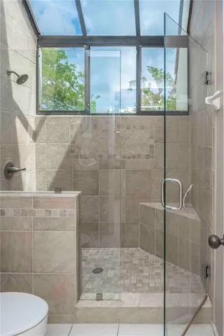 a bathroom with a shower