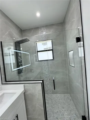 a bathroom with a shower