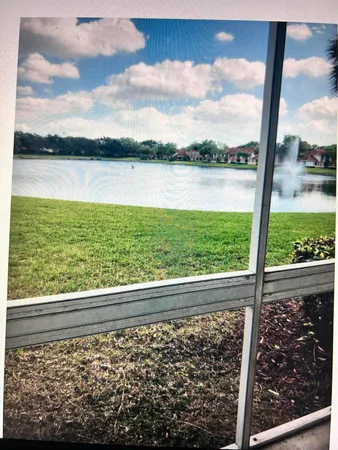 a view of lake from a window