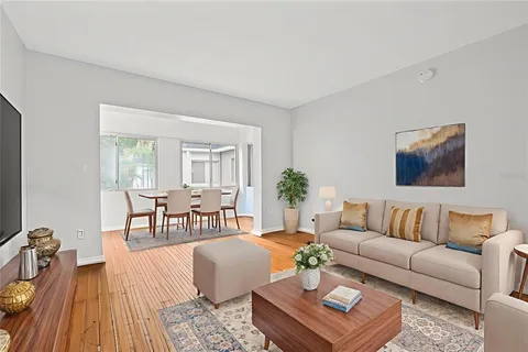 a living room with furniture and a couch