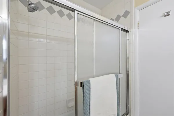 a bathroom with a shower
