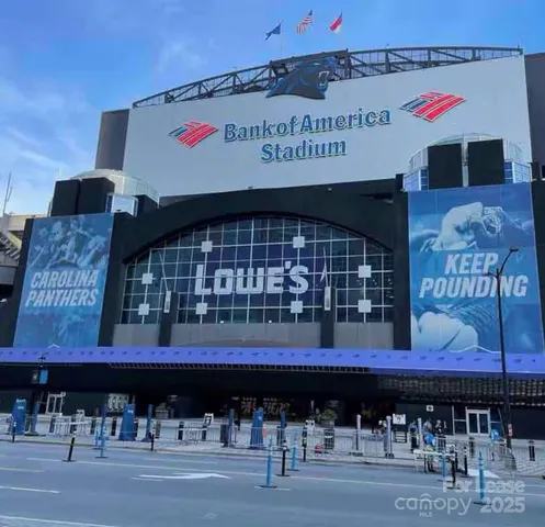 a view of building with glass windows