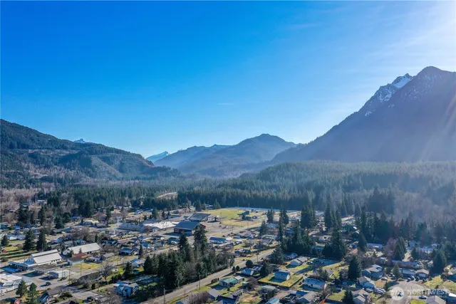 a view of a house with a yard and large tree