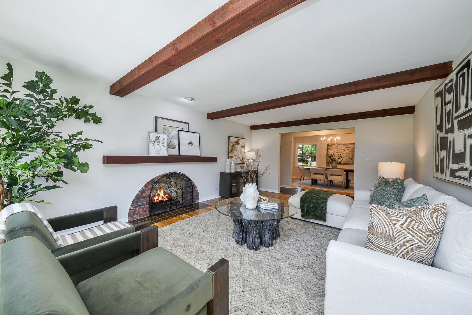 541 Williamsburg Road Glen Ellyn, IL 60137 - Photo 13 of 45 a living room with furniture and a fireplace