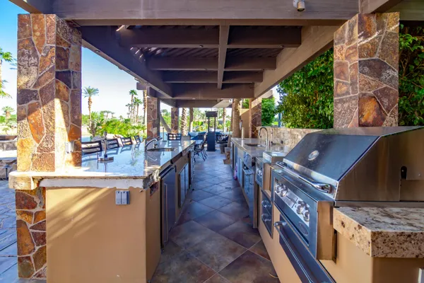 a view of an outdoor kitchen