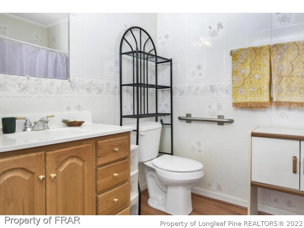 5253 Lobelia Road Vass, NC 28394 - Photo 19 of 28 a bathroom with a sink a toilet and a mirror