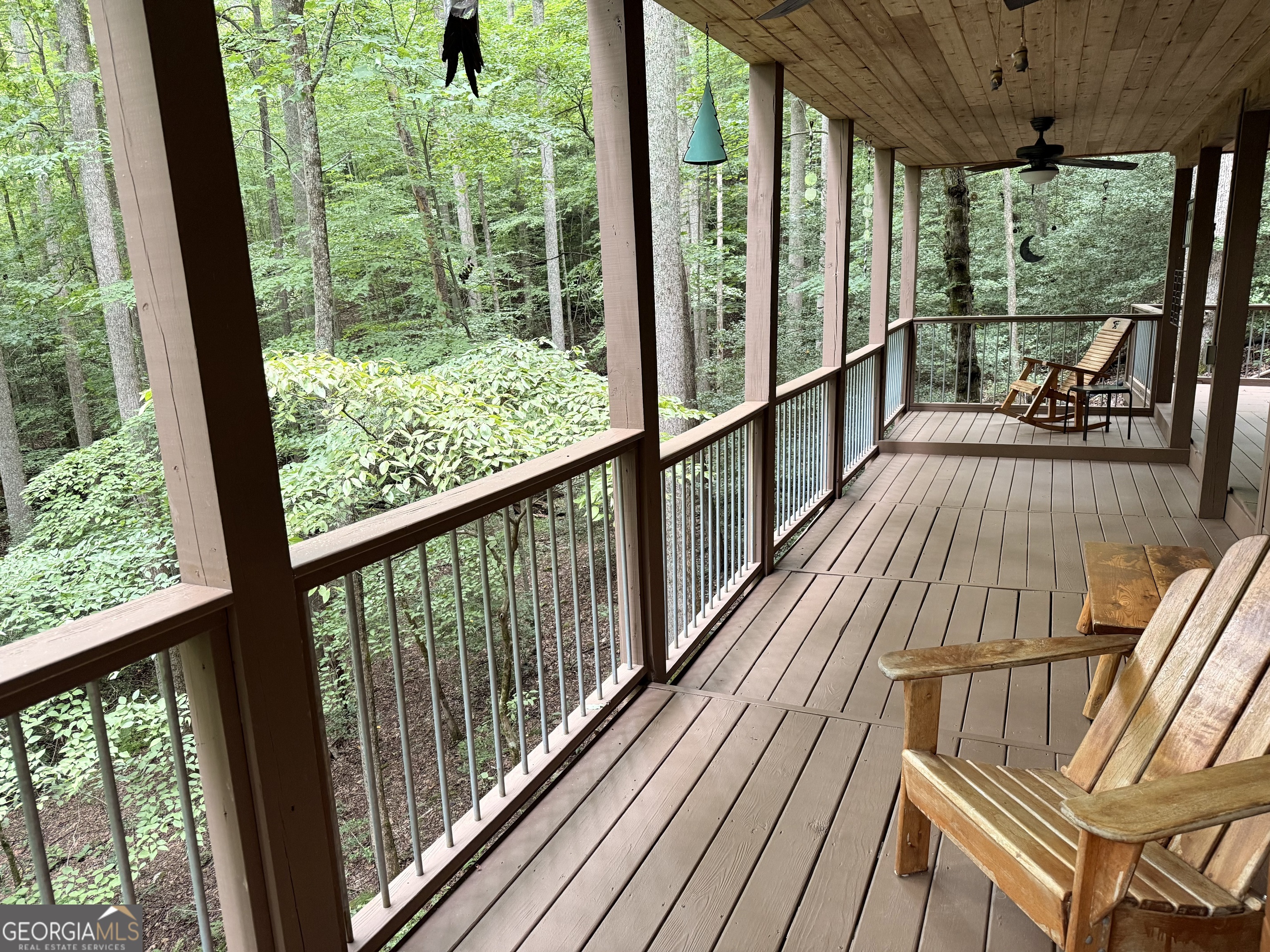 266 Chimney Rock Road, Unit 462 Blue Ridge, GA 30513 - Photo 26 of 37 Check out these deck ceilings - with sunroom above keeps you dry with the evening rain shower