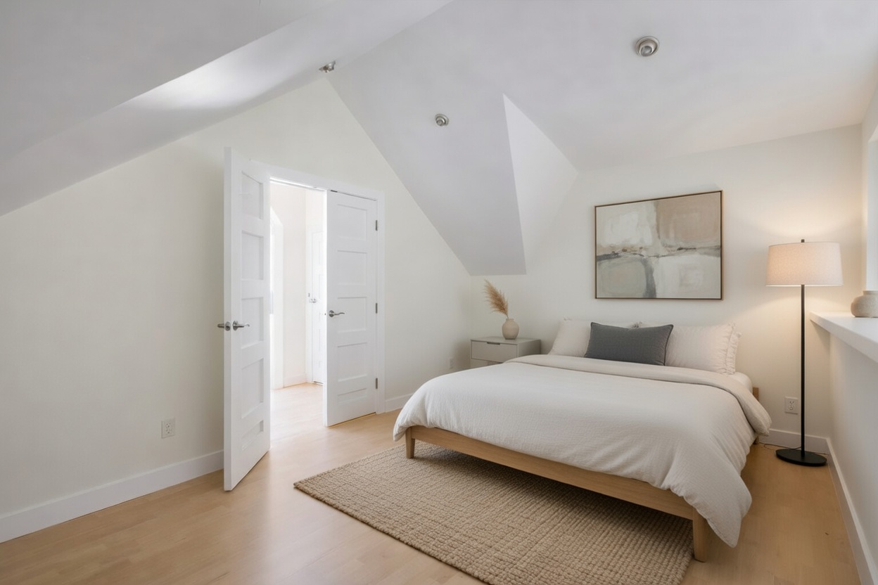 706 West 22nd Street, Unit 306 Austin, TX 78705 - Photo 17 of 19 a bedroom with a bed and a painting on the wall