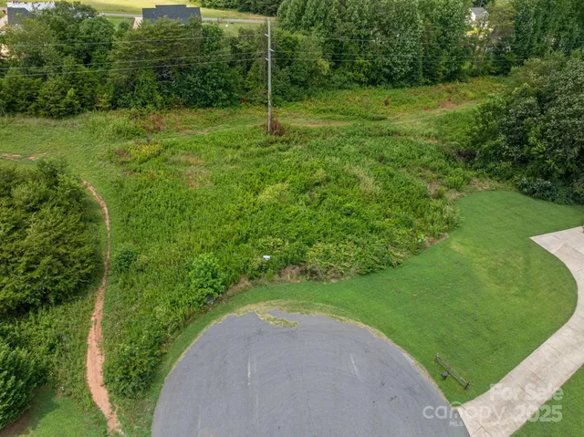 a view of a backyard with green space