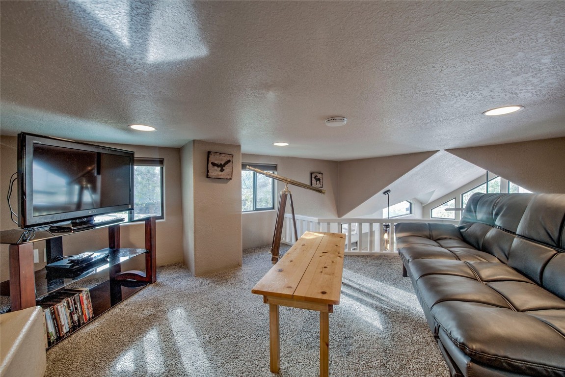 122 Sunshine Loop Fairplay, CO 80440 - Photo 16 of 28 a living room with furniture and a flat screen tv