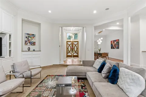 a living room with furniture and a couch