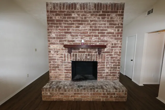 a room with fireplace