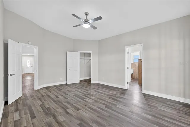 a view of a room with racks on the wall