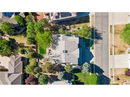 an aerial view of a house