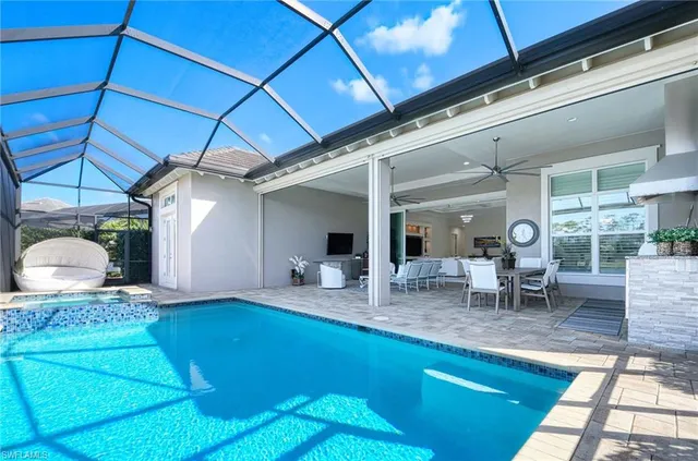 a dining room with furniture and a table