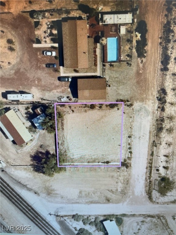 Deer Street Overton, NV 89040 - Photo 5 of 5 Aerial view of property and surrounding area with property parcel outlined