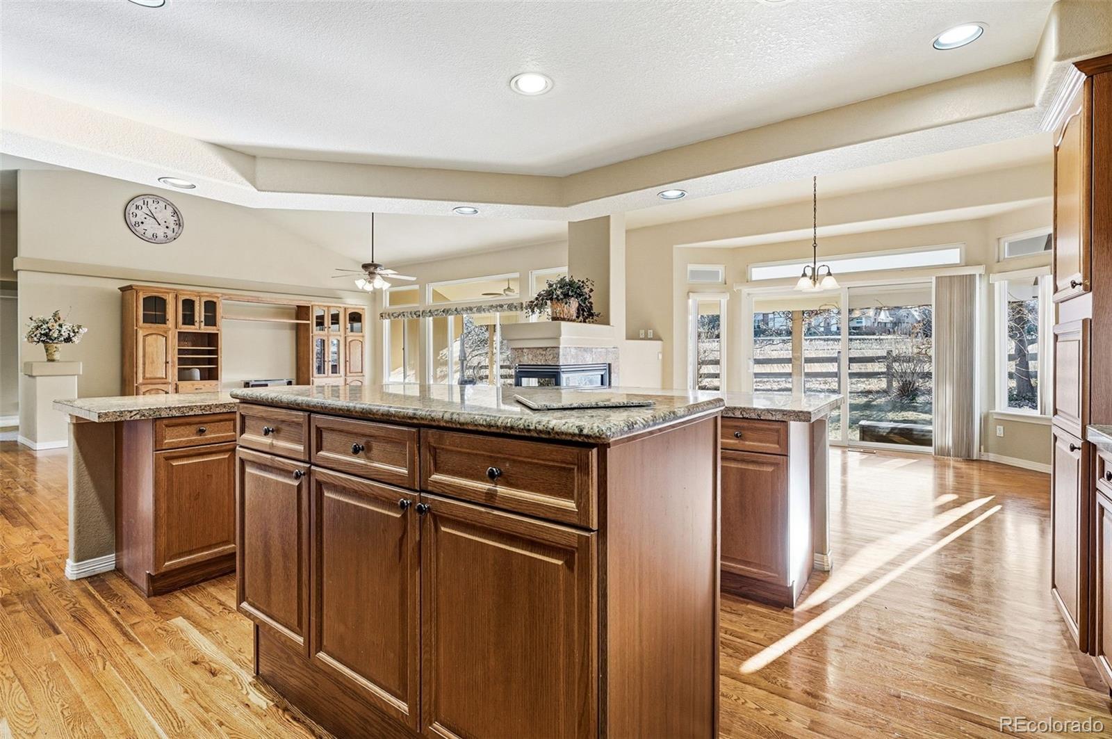 10482 Grizzly Gulch Highlands Ranch, CO 80129 - Photo 15 of 50 a kitchen with granite countertop a sink cabinets and wooden floor