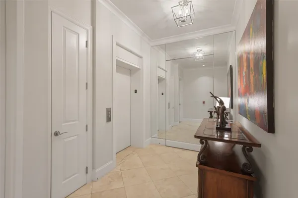 a view of hallway with elevator