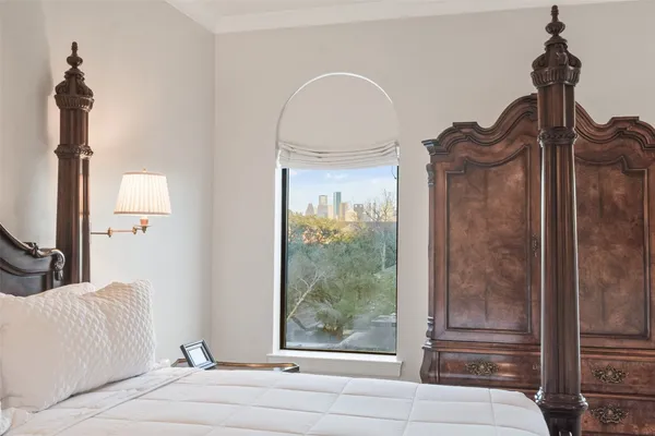 a view of a bedroom from a hallway