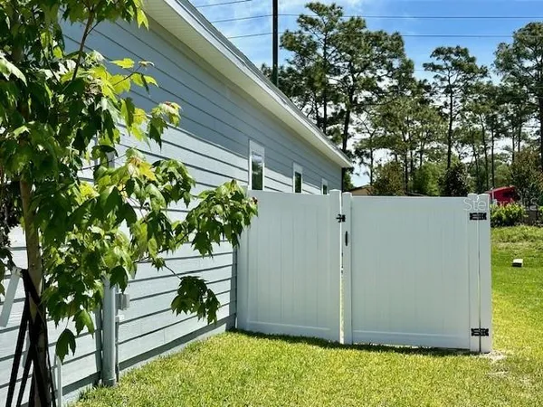 a view of an outdoor space and deck