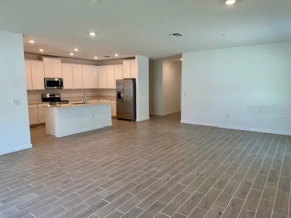 an empty room with a window