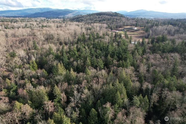 an aerial view of residential house and green space