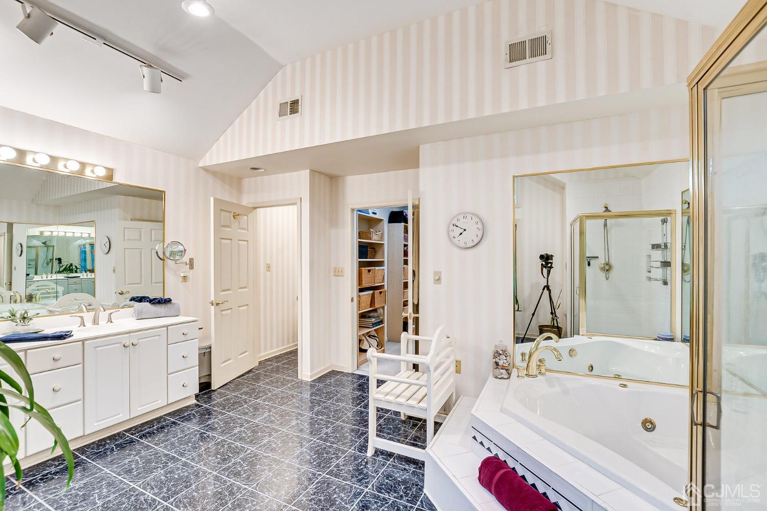 12 Clive Hills Road Edison, NJ 08820 - Photo 46 of 65 a bathroom with a tub sink and mirror