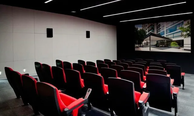 a view of a living room and bathroom