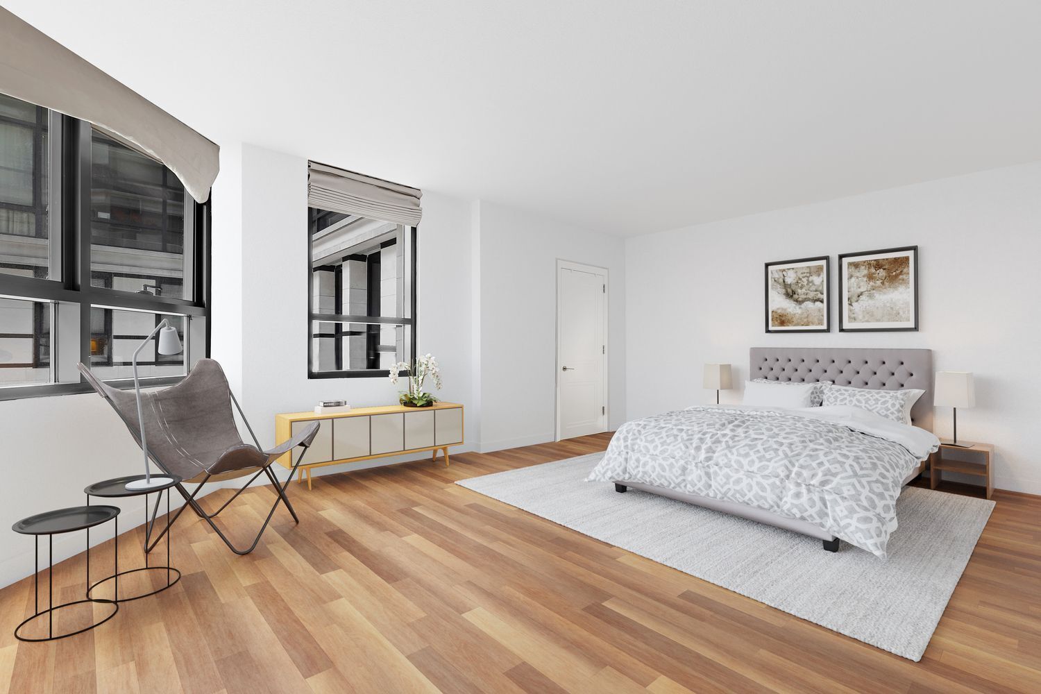 170 East End Avenue, Unit 2G Manhattan, NY 10128 - Photo 9 of 27 a bedroom with two beds and a couch