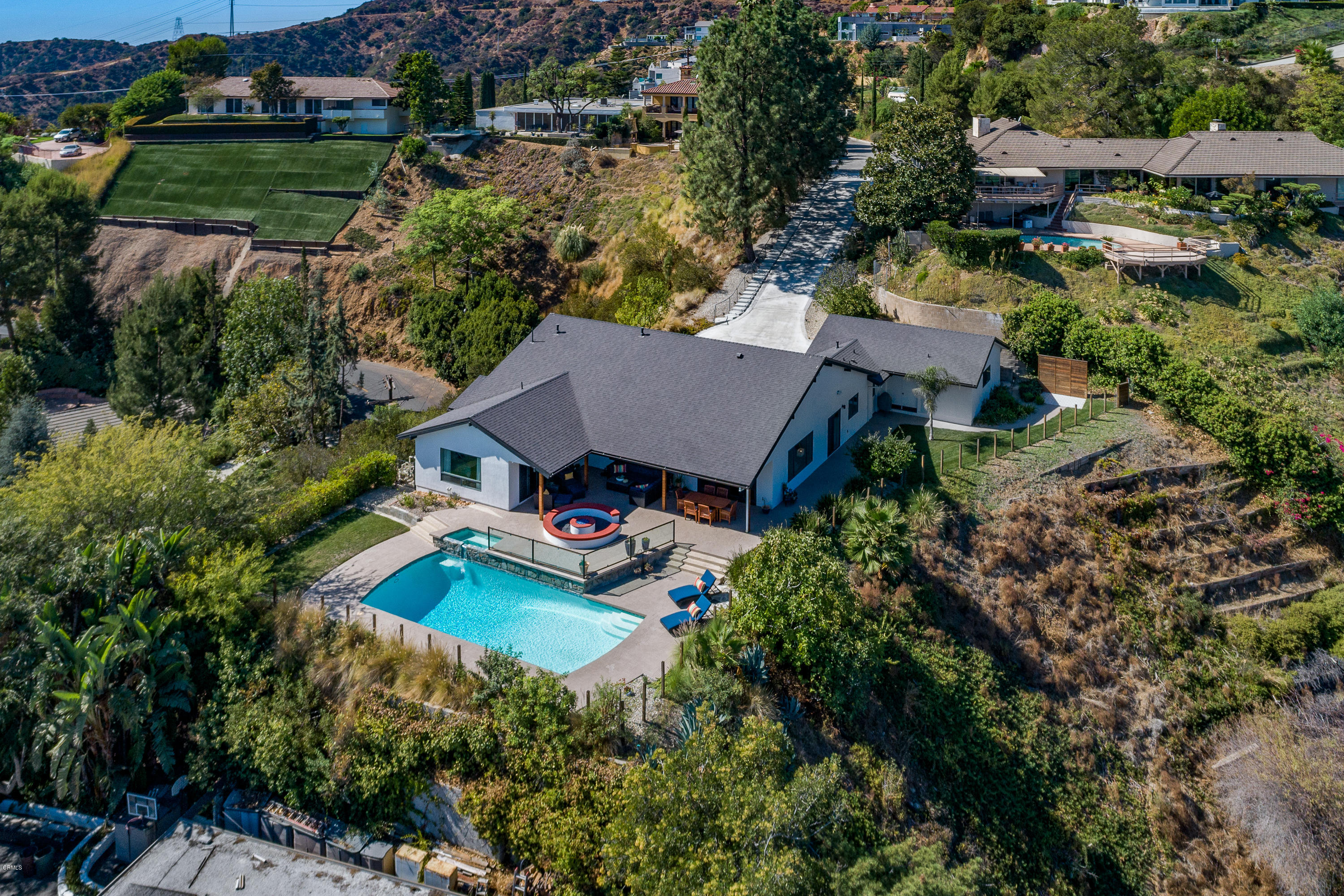 770 Panorama Place Pasadena, CA 91105 - Photo 42 of 47 an aerial view of a house with yard swimming pool and outdoor seating
