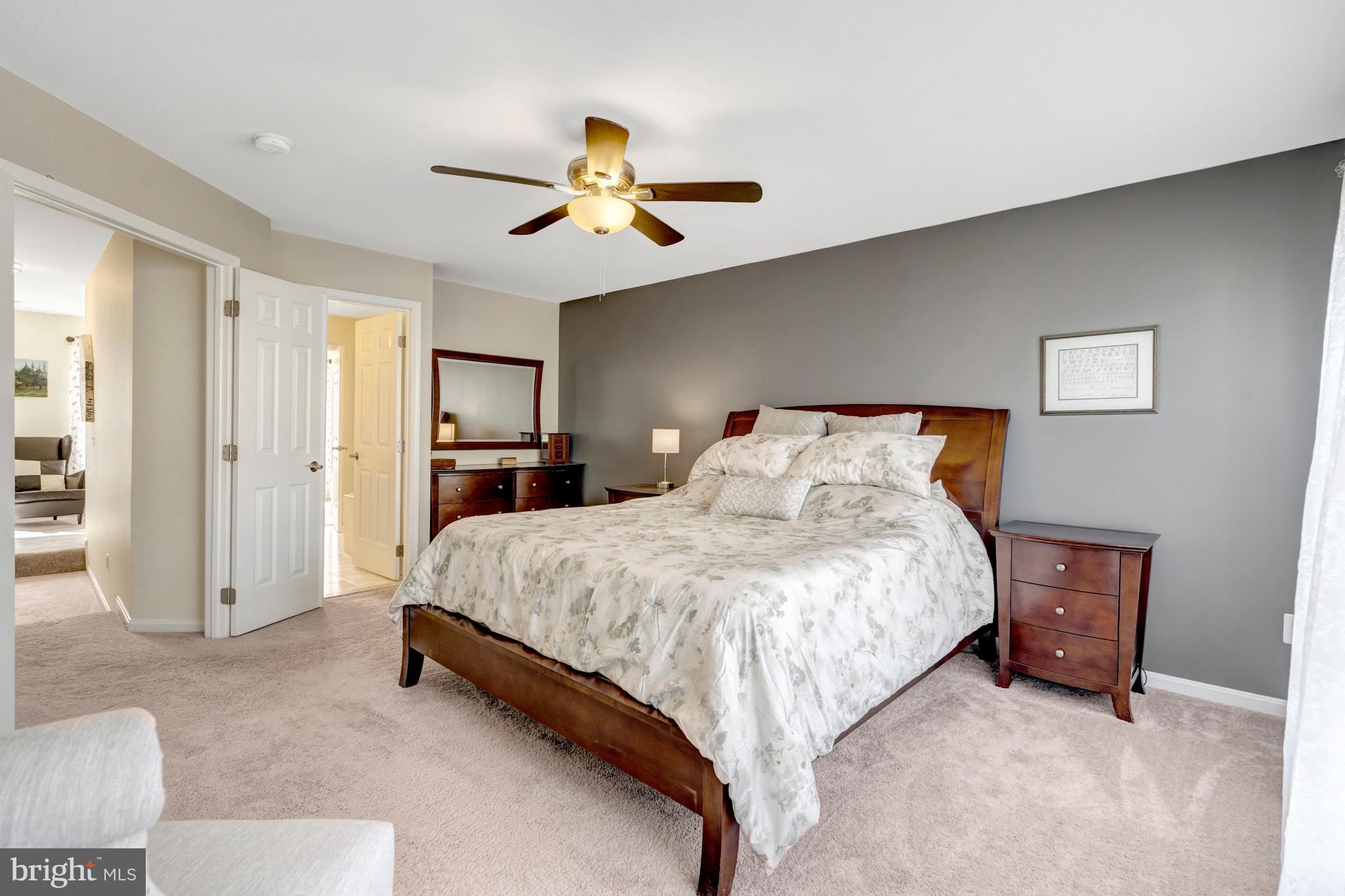 43546 Mink Meadows Street Chantilly, VA 20152 - Photo 23 of 48 a spacious bedroom with a bed and ceiling fan