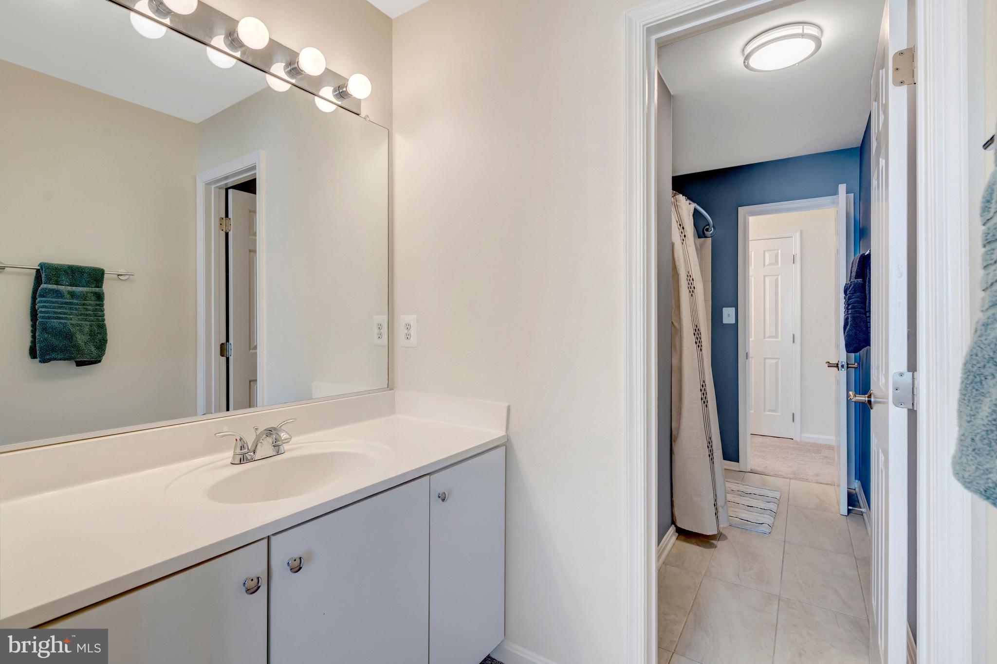 43546 Mink Meadows Street Chantilly, VA 20152 - Photo 33 of 48 a bathroom with a double vanity sink and a mirror