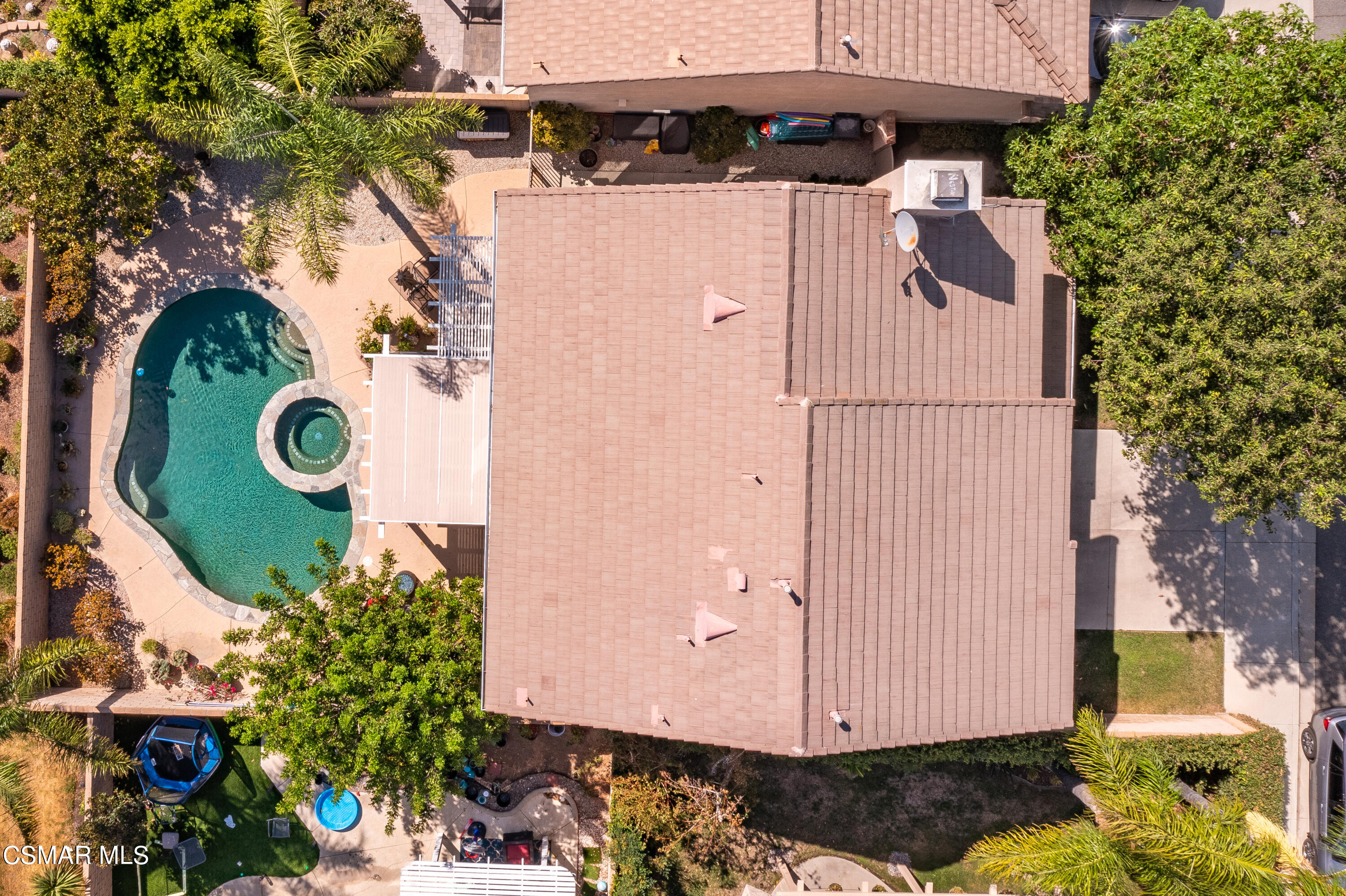 5248 Portia Street Simi Valley, CA 93063 - Photo 43 of 45 an aerial view of a house with backyard space and a patio