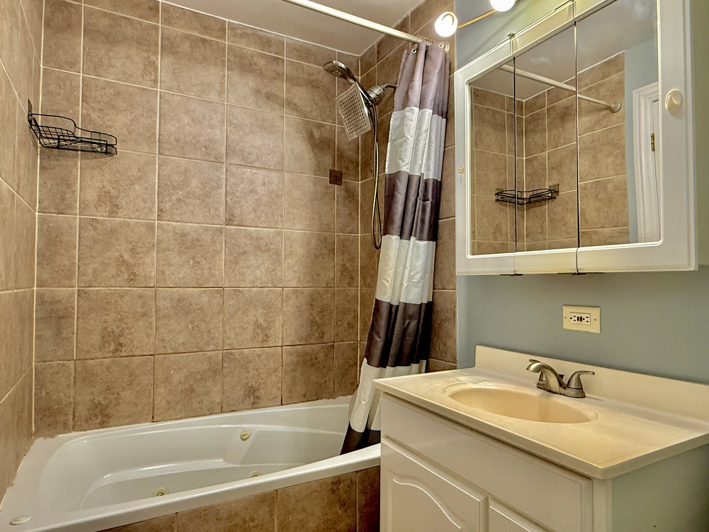 9561 Dee Road, Unit 107G Des Plaines, IL 60016 - Photo 10 of 12 a bathroom with a sink and a shower