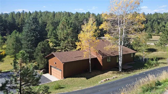 a view of a town with mountains in the background