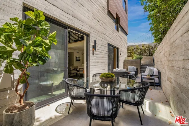 a view of an outdoor seating area