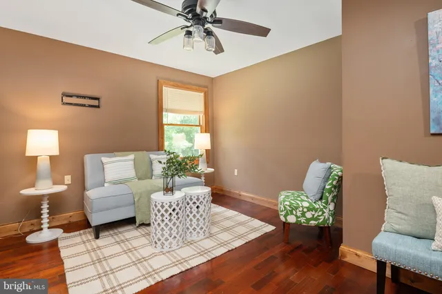 a view of a backyard with plants and a garden