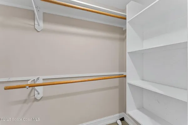 a close up view of racks on the wall