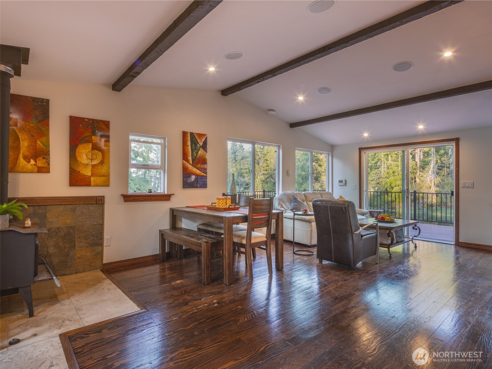 5440 East Grapeview Loop Road Allyn, WA 98524 - Photo 4 of 30 a view of a livingroom with furniture window and wooden floor