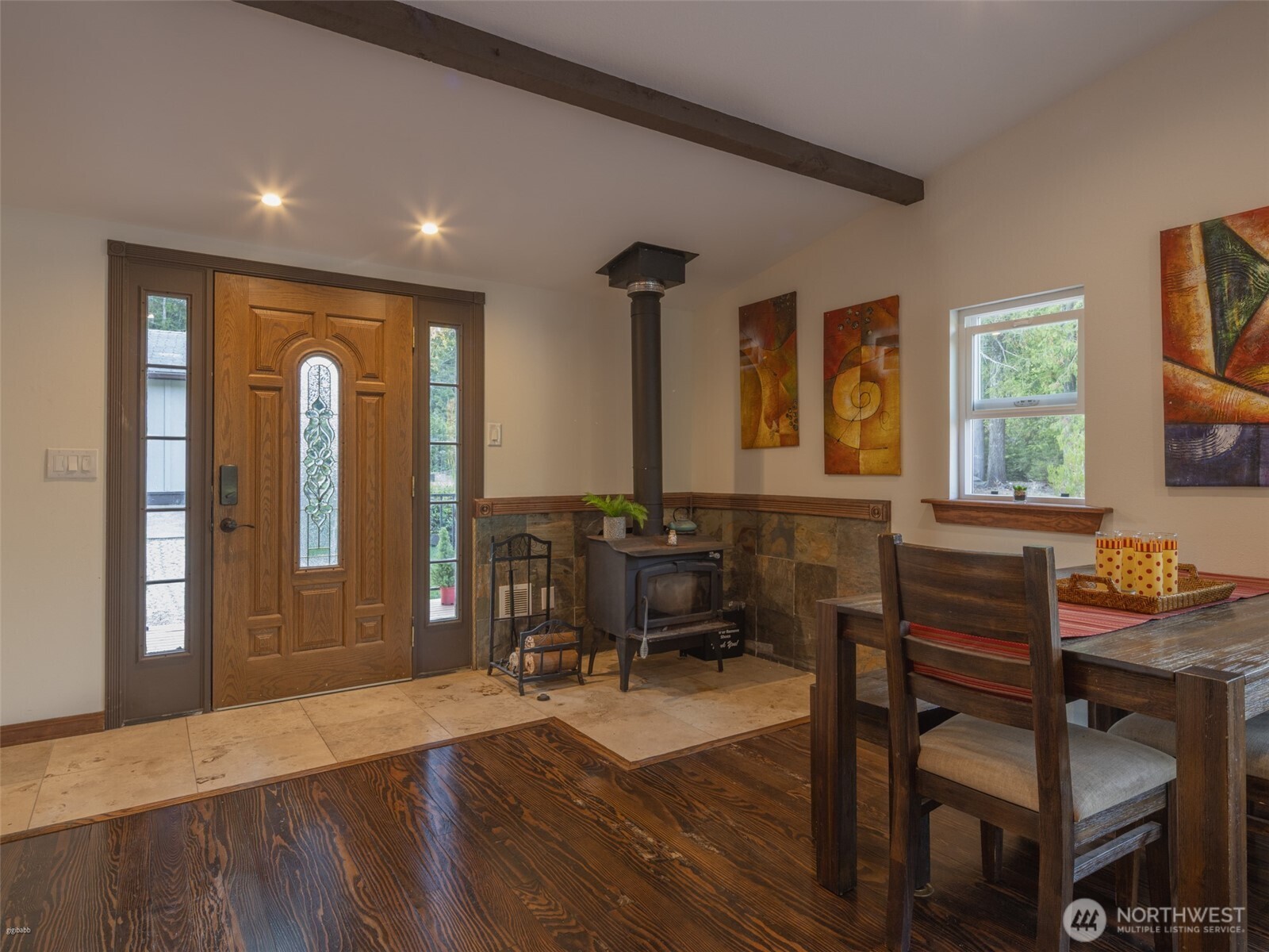 5440 East Grapeview Loop Road Allyn, WA 98524 - Photo 6 of 32 a workspace with furniture window and wooden floor