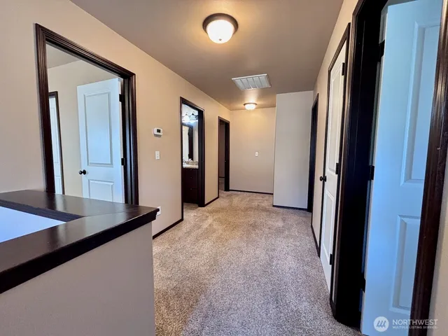 a view of gallery with hallway